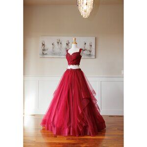 Alyce Paris Red Maroon Two Piece Quincinera Dress and ballgown size 12